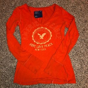 Orange Longsleeve American Eagle Shirt